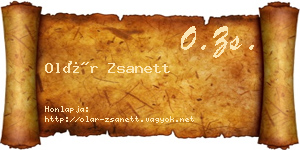 Olár Zsanett névjegykártya